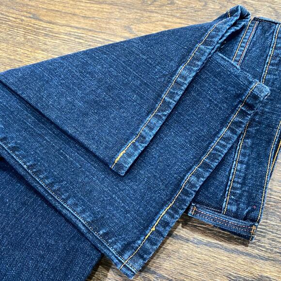 Levi’s 515 Boot Cut Jeans Size 16S Dark Wash Denim Leather 2 Horse Patch - Picture 9 of 10